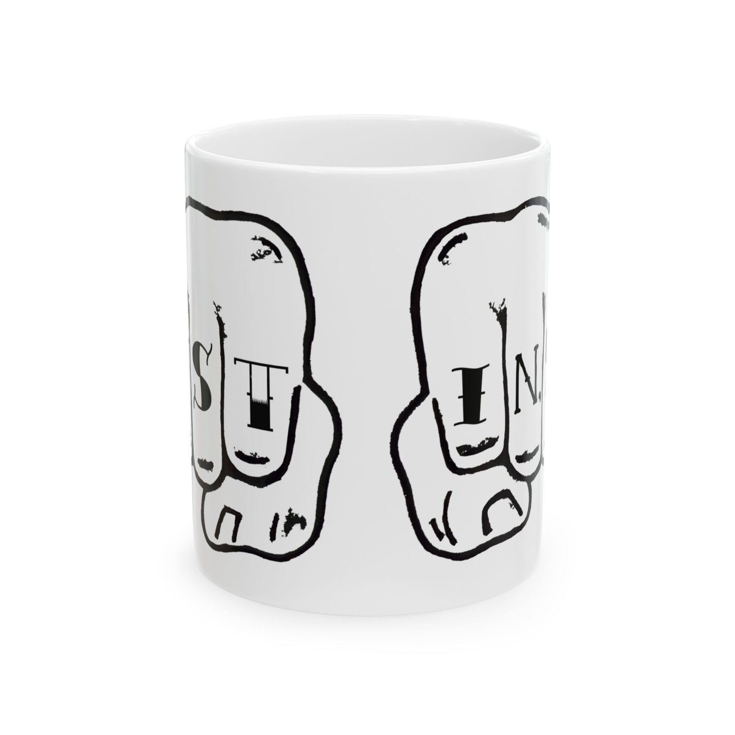 Austin Texas Knuckle Tats Tattooed Fists Mug