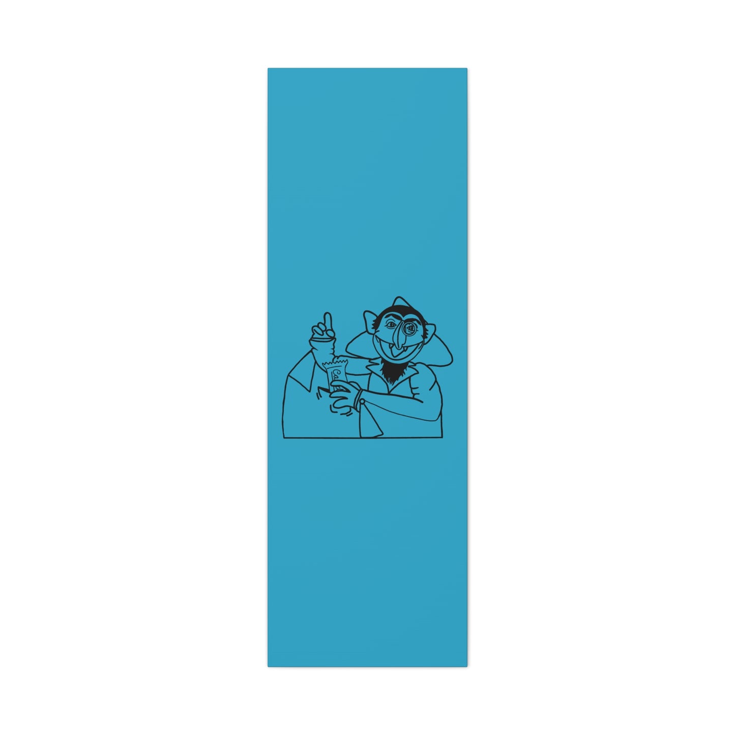 The Count Stealing Candy Outline Canvas Print Turquoise - Sesame Street The Count Art Print