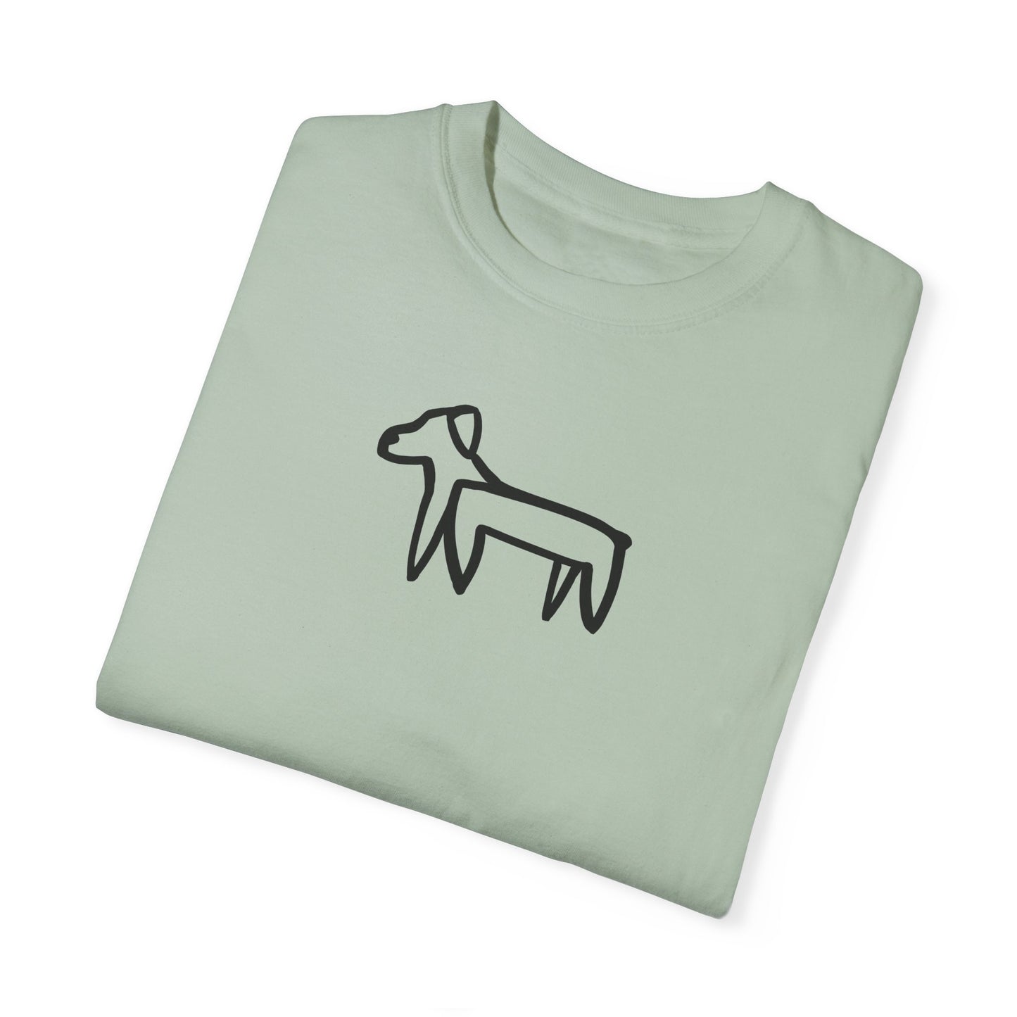 Dog Tee (Transparent Style Black Dog) - Dog Drawing Shirt