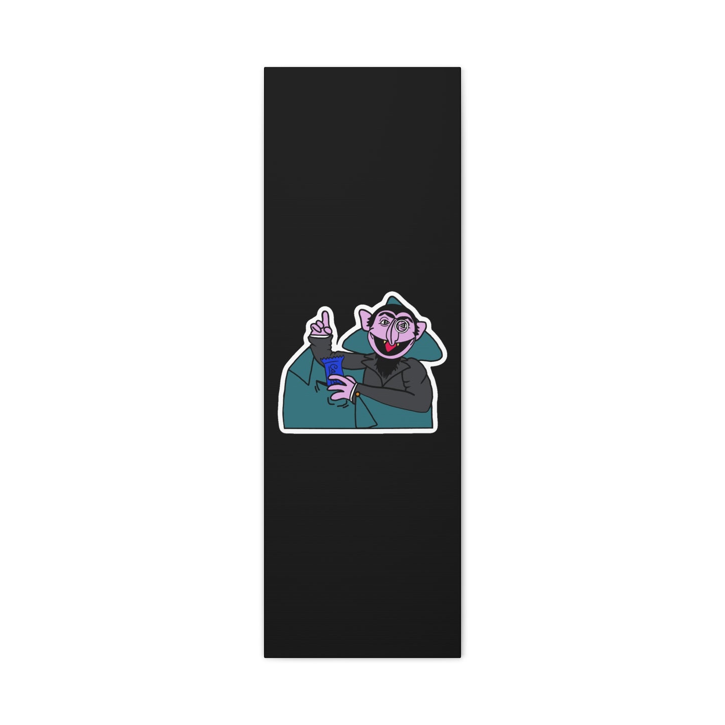 The Count Stealing Candy Canvas Print Black - Sesame Street The Count Parody Art