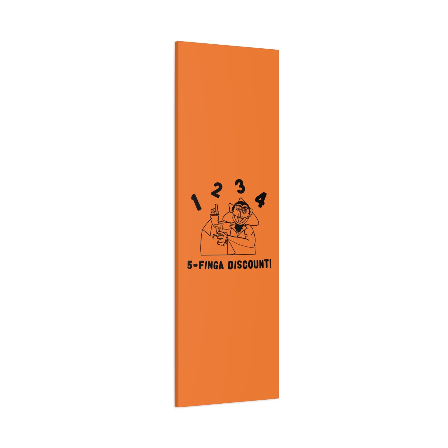 Five Finger Discount Outline Canvas Print Light Orange - Sesame Street The Count Parody Art Print