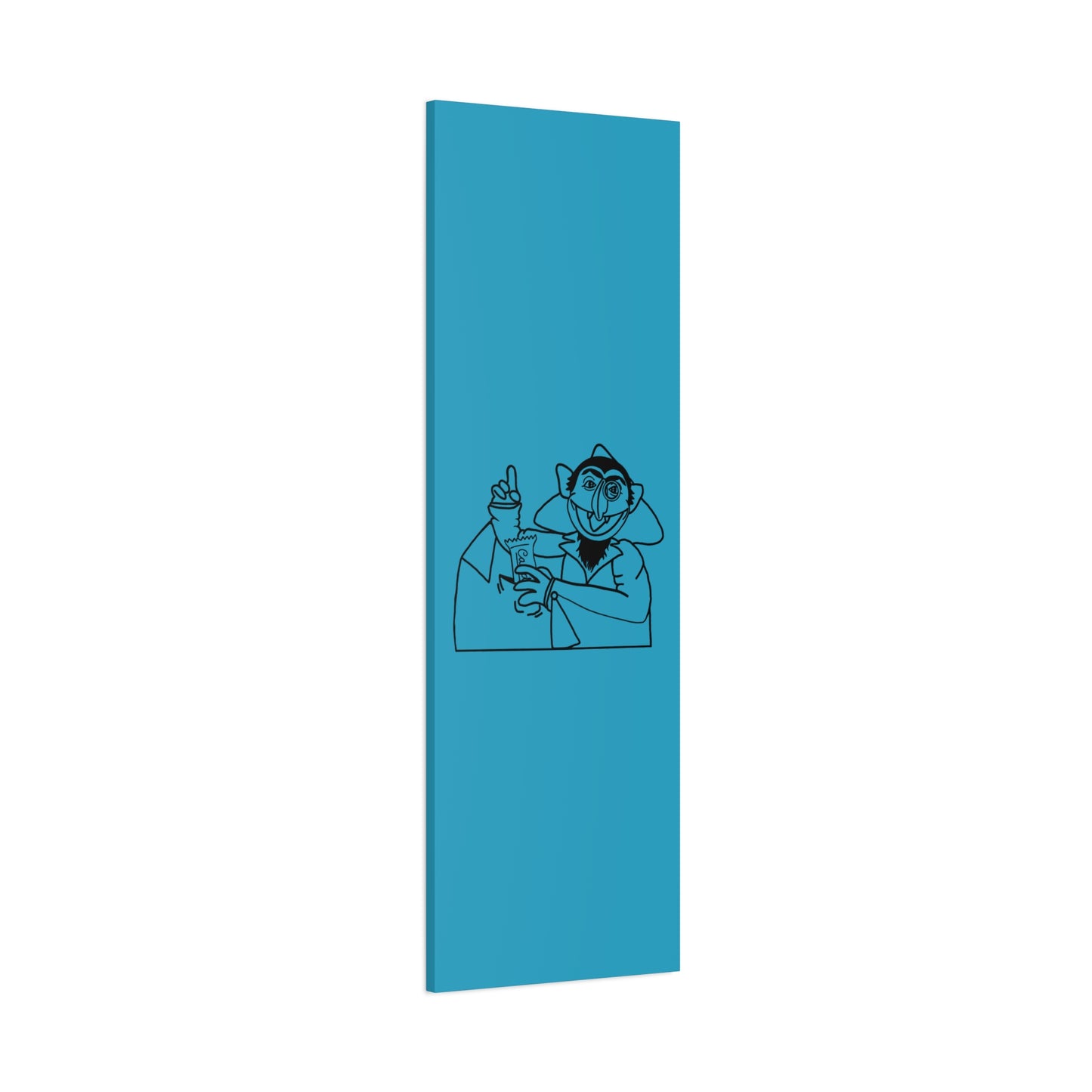 The Count Stealing Candy Outline Canvas Print Turquoise - Sesame Street The Count Art Print