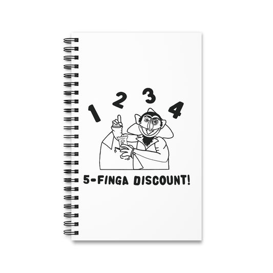 Five Finger Discount Outline Notebook White - Sesame Street The Count Parody Spiral Notebook