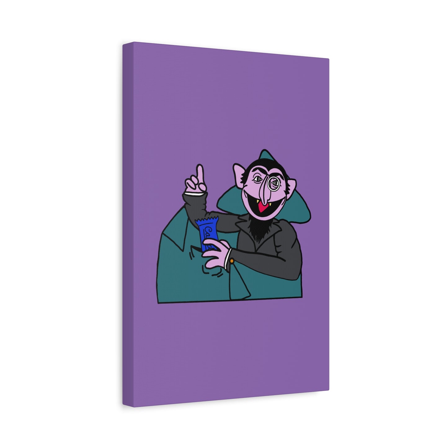 The Count Stealing Candy Canvas Print Light Purple - Sesame Street The Count Canvas Art