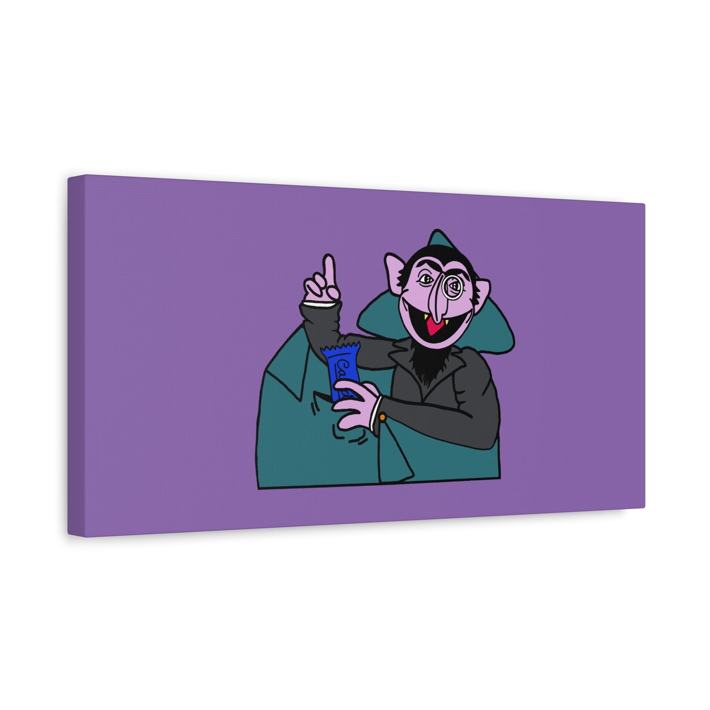 The Count Stealing Candy Canvas Print Light Purple - Sesame Street The Count Canvas Art