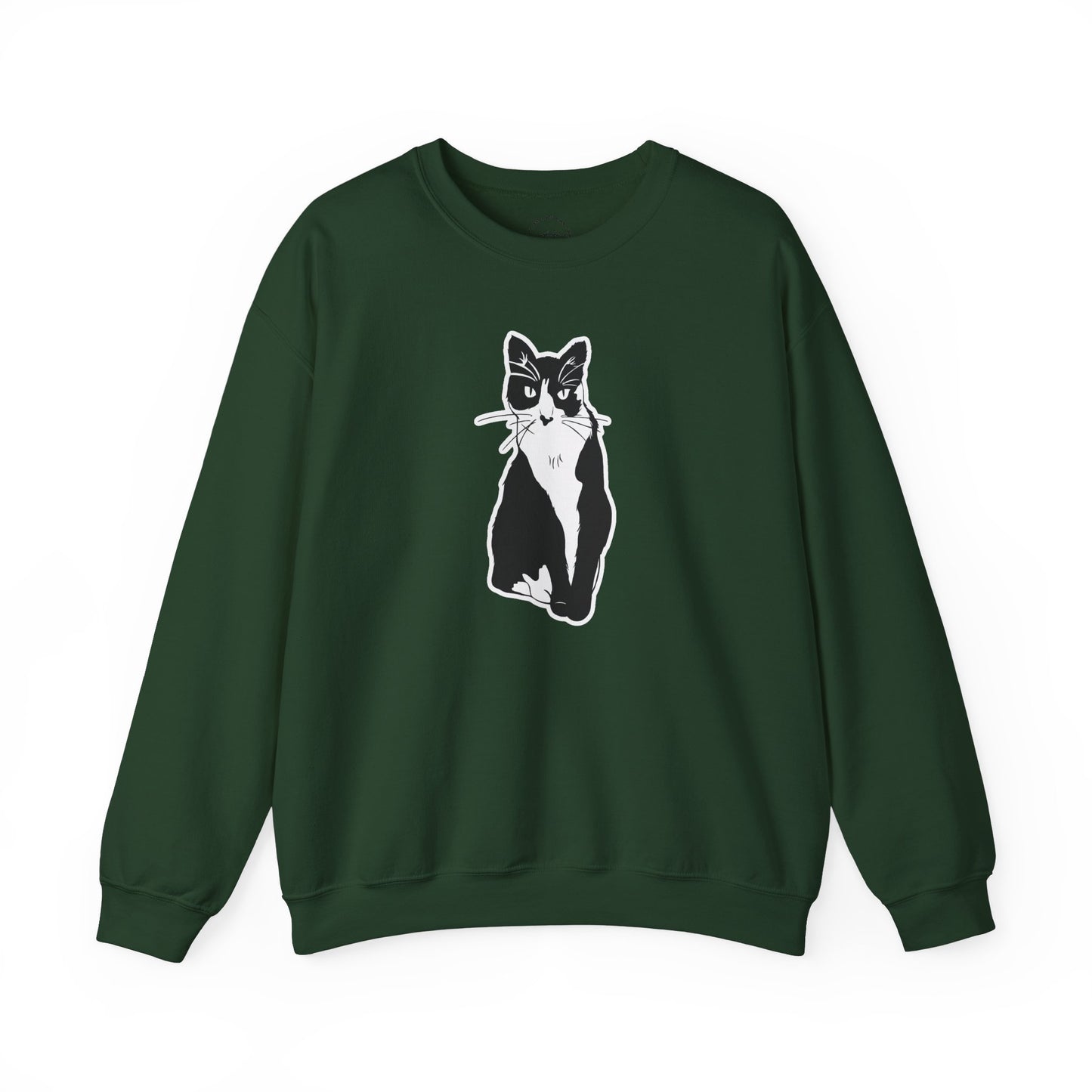 Cat Sweatshirt (Sticker Style Cat) - Cat Drawing Sweatshirt
