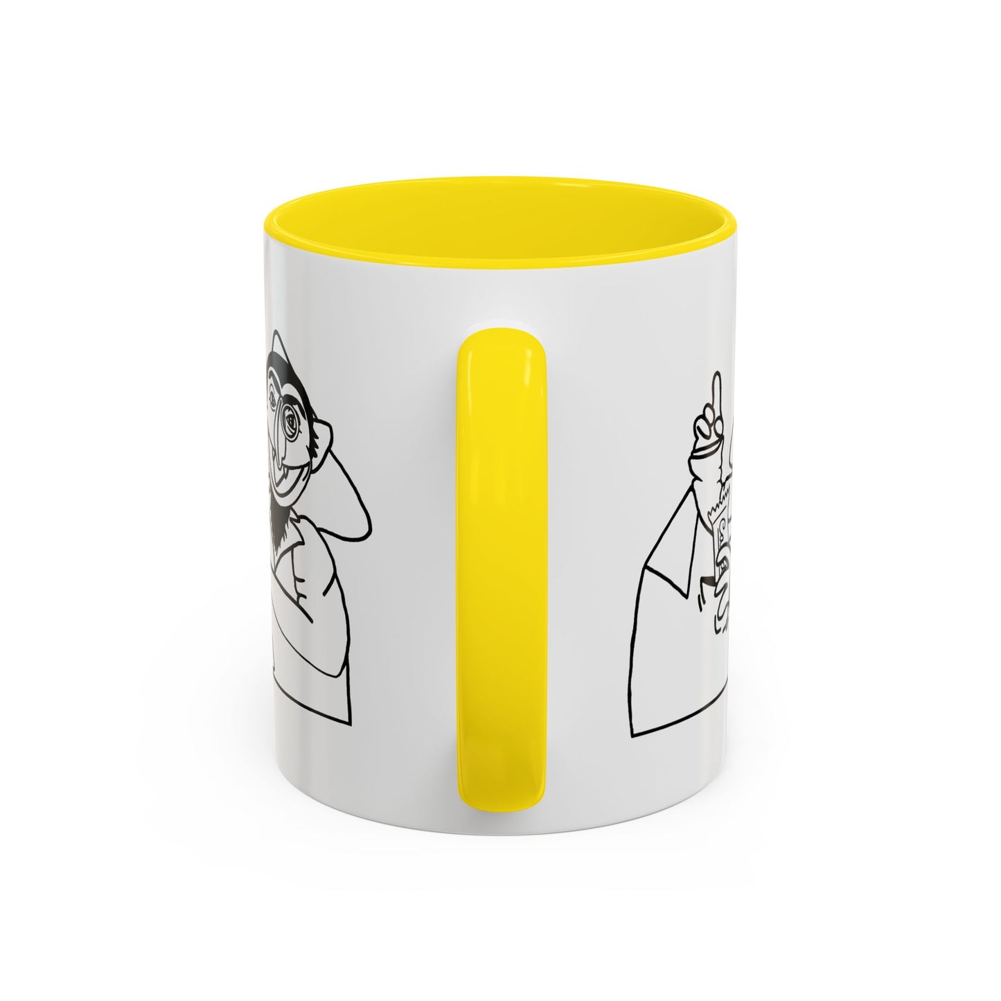 The Count Stealing Candy Outline Accent Mug - Sesame Street The Count Parody Coffee Mug