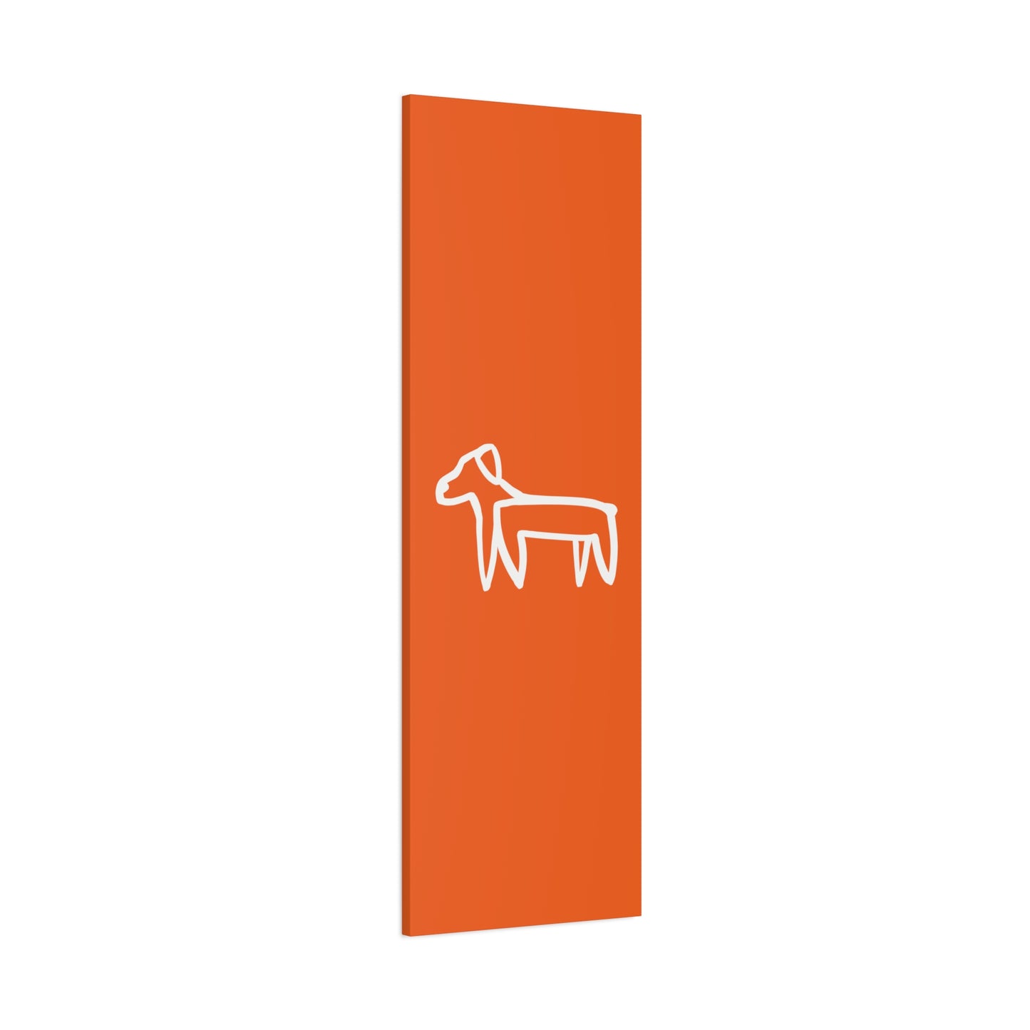 Dog Canvas Print on Orange (Transparent Style White Dog) - Dog Art Print