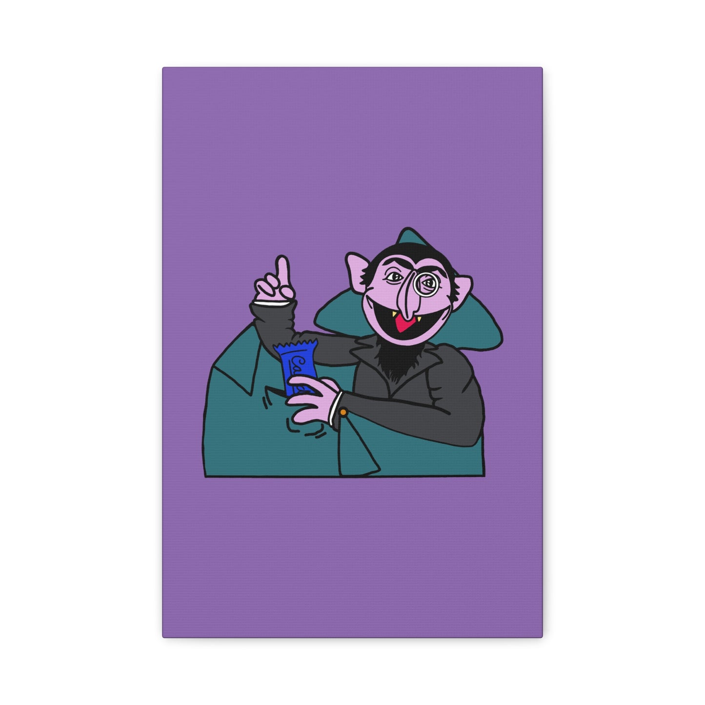 The Count Stealing Candy Canvas Print Light Purple - Sesame Street The Count Canvas Art