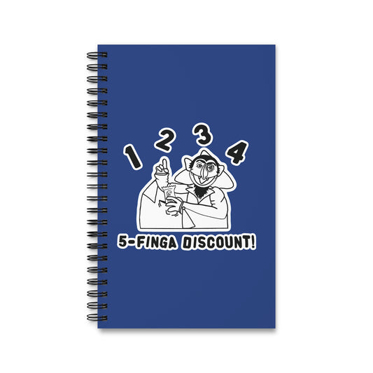 Five Finger Discount Outline Notebook Dark Blue - Sesame Street The Count Parody Notebook