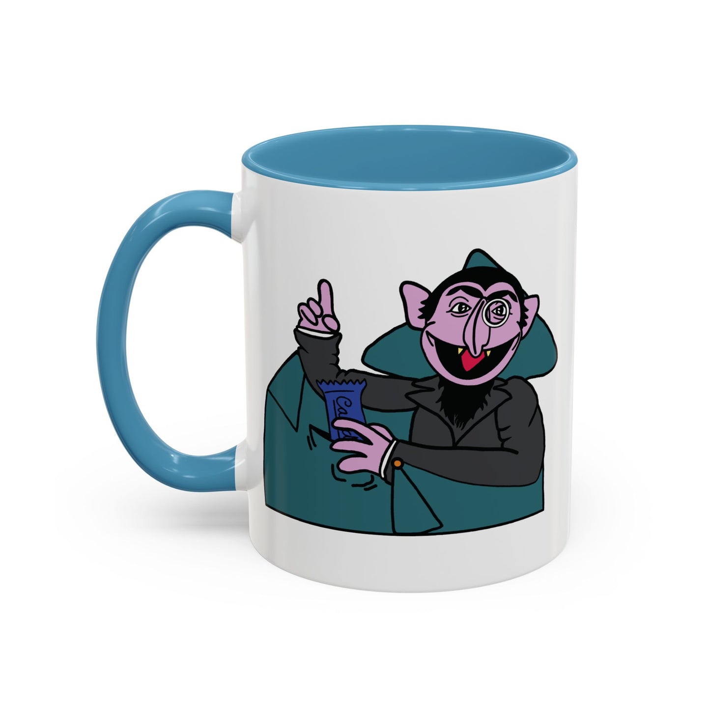 The Count Stealing Candy Accent Mug - Sesame Street The Count Parody Coffee Mug