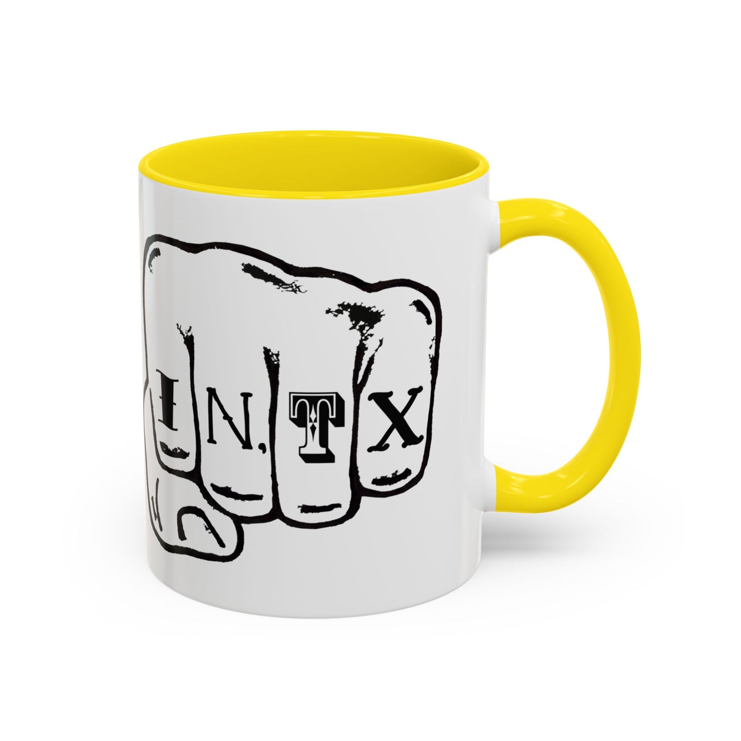 Austin Knuckle Tats Tattooed Fists Accent Mug Giant Fists Edition