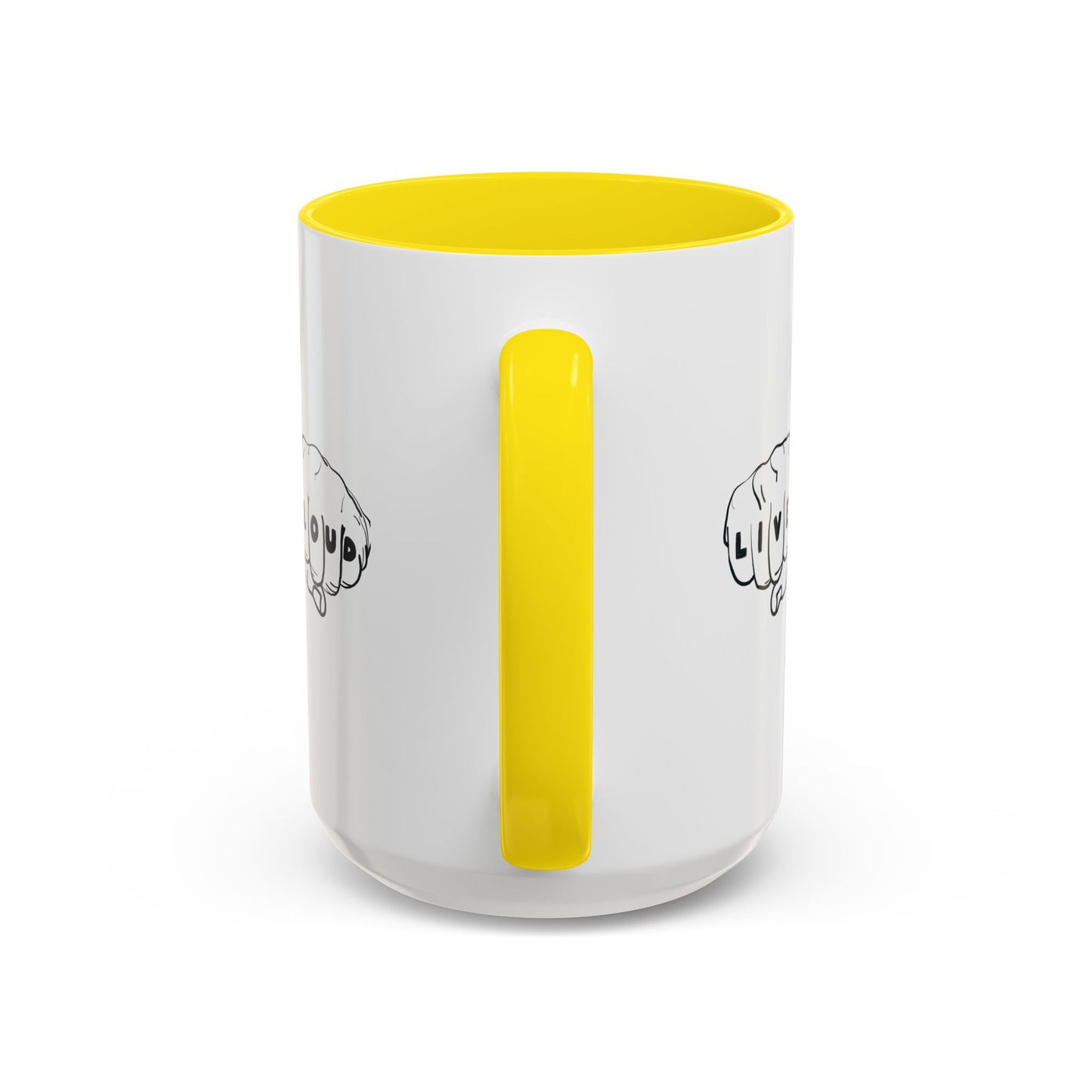 Live Loud Knuckle Tats Tattooed Fists - Four Fists Accent Mug