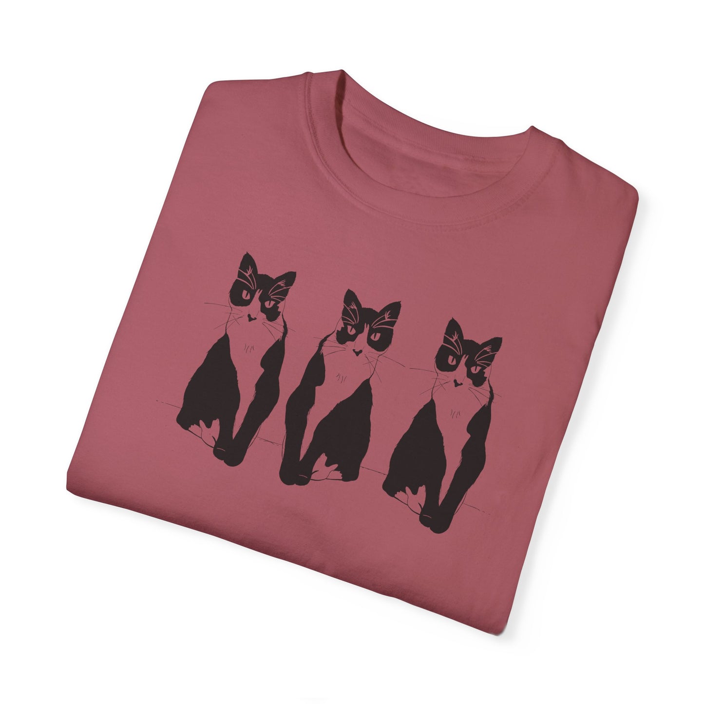 Cat x3 Tee (Transparent Style Cat) - Cat Drawing Shirt