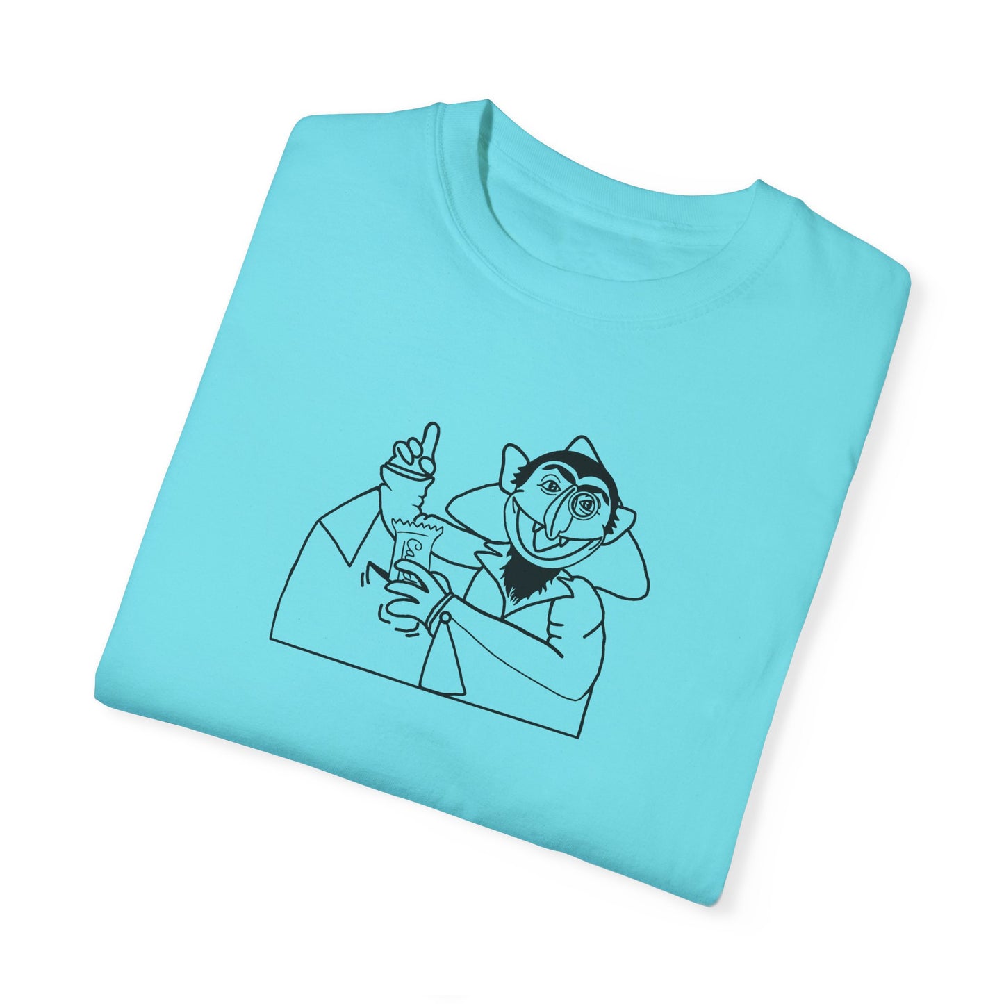The Count Stealing Candy Outline Tee - Sesame Street The Count Parody Tee