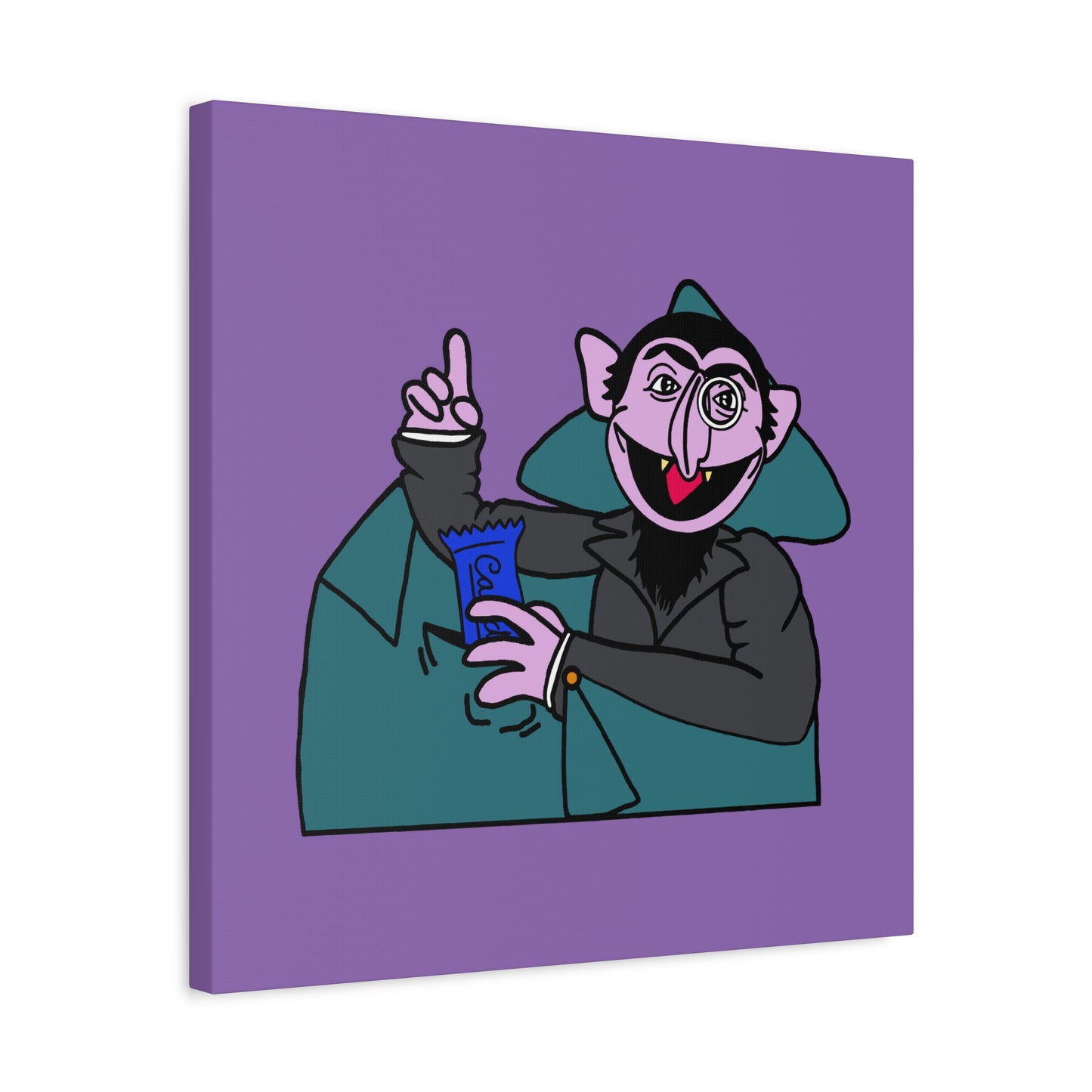 The Count Stealing Candy Canvas Print Light Purple - Sesame Street The Count Canvas Art