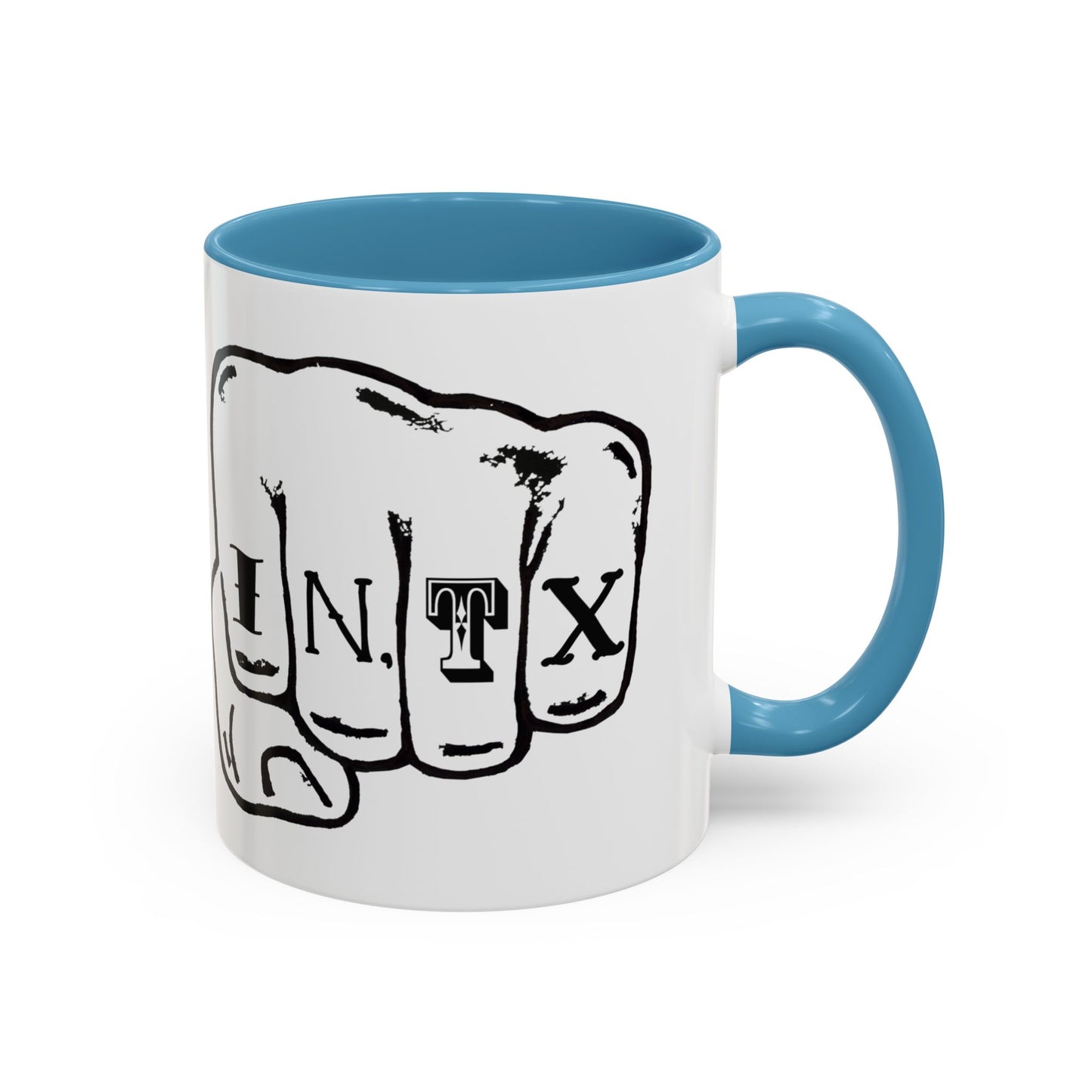 Austin Knuckle Tats Tattooed Fists Accent Mug Giant Fists Edition