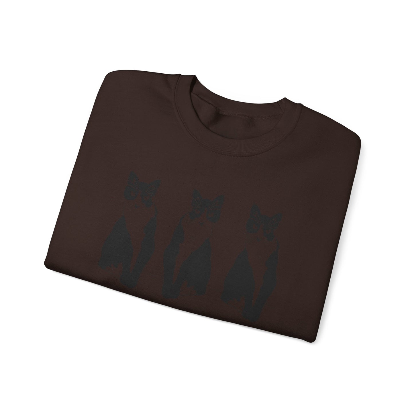 Cat x3 Sweatshirt (Transparent Style Cat) - Cat Drawing Sweatshirt