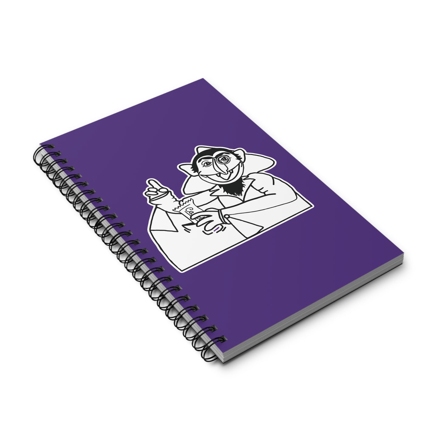The Count Stealing Candy Outline Notebook Purple - Sesame Street The Count Parody Notebook