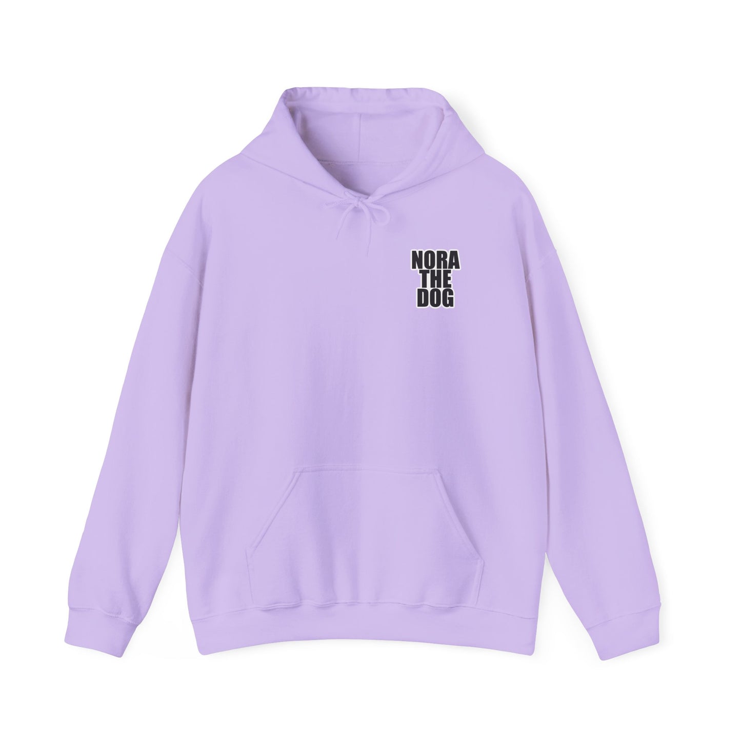 Nora the Dog Heart Hoodie Back Design (Sticker Style Nora) - Nora Hooded Sweatshirt