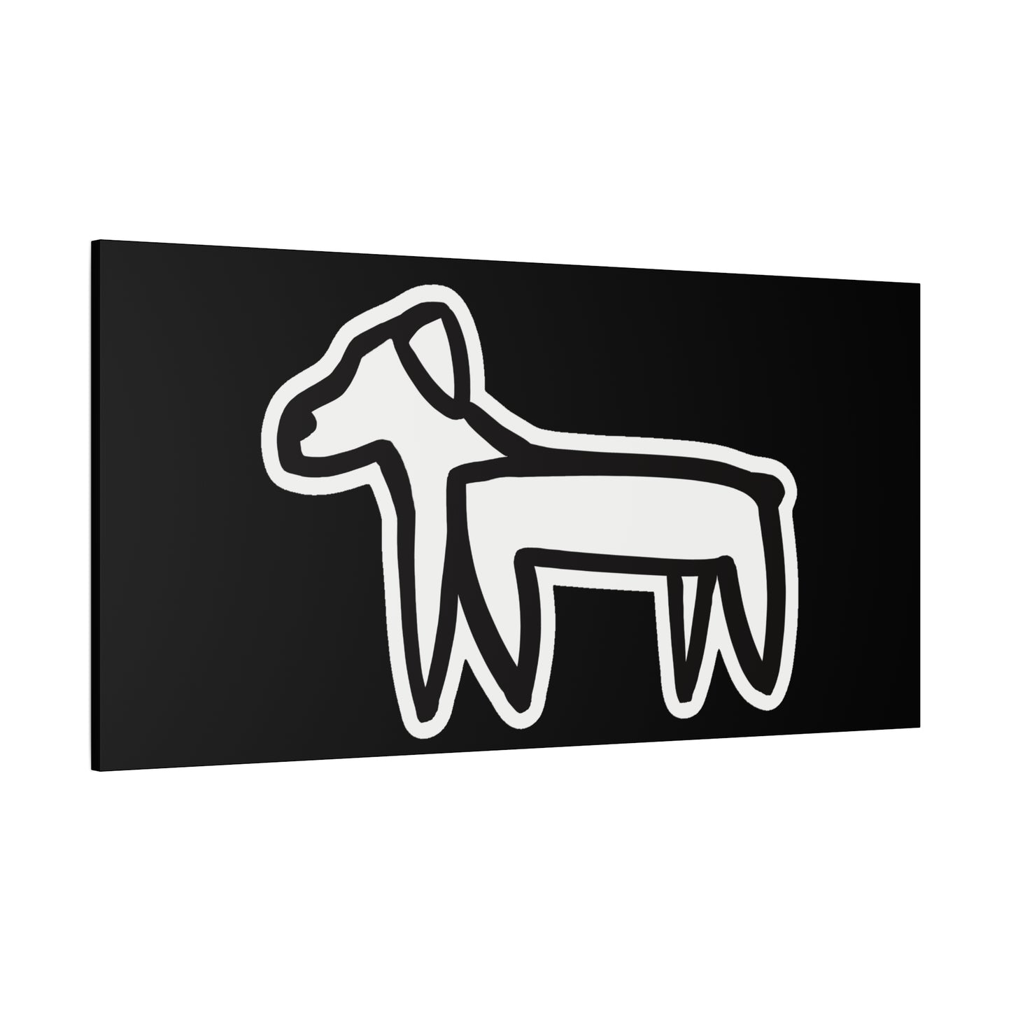 Dog Canvas Print on Black (Sticker Style Dog) - Dog Art Print