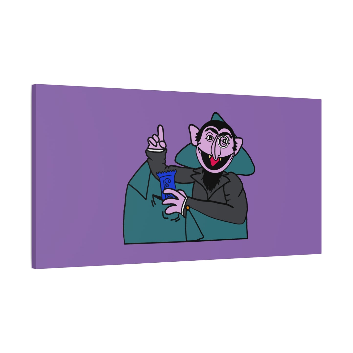 The Count Stealing Candy Canvas Print Light Purple - Sesame Street The Count Canvas Art