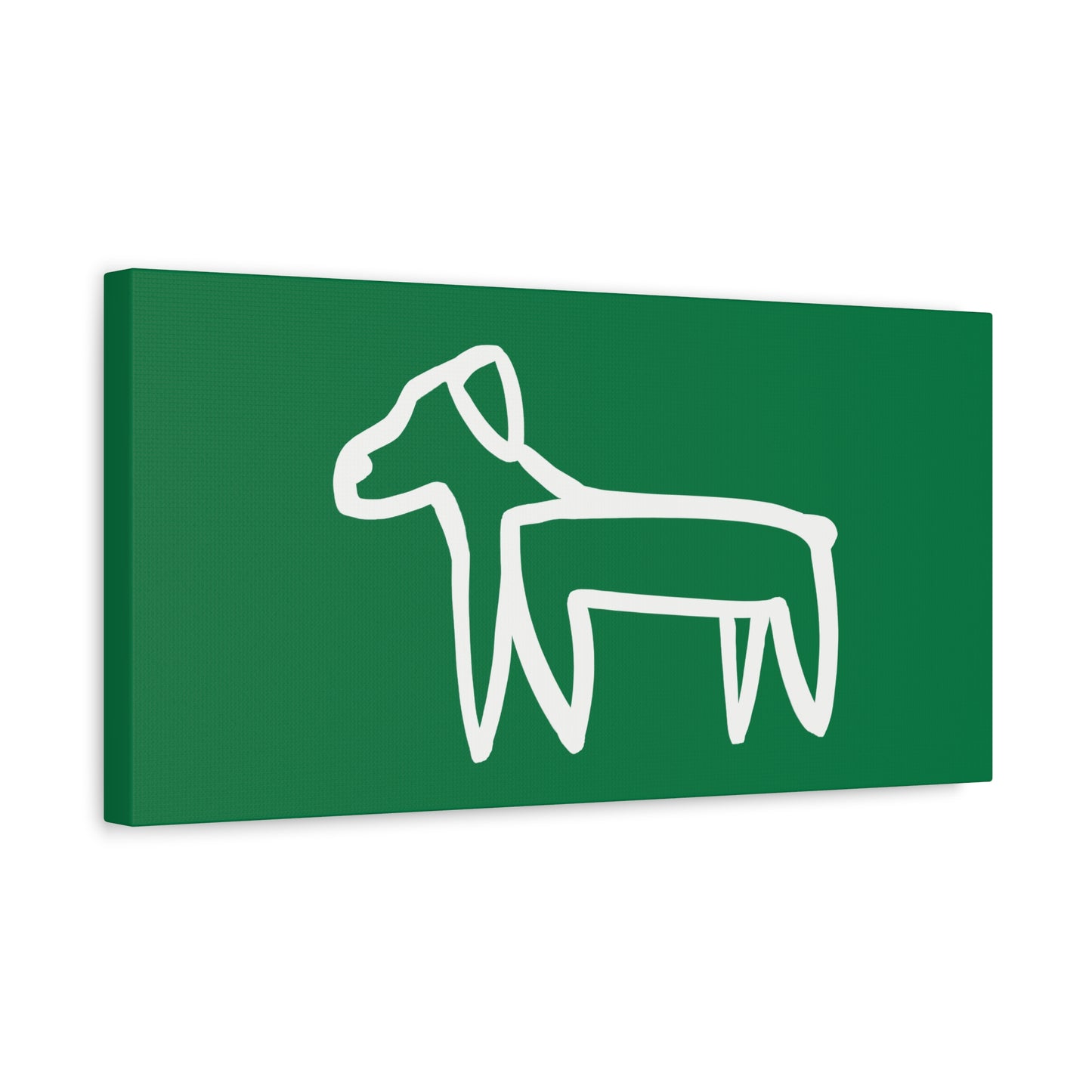 Dog Canvas Print on Green (Transparent Style White Dog) - Dog Art Print