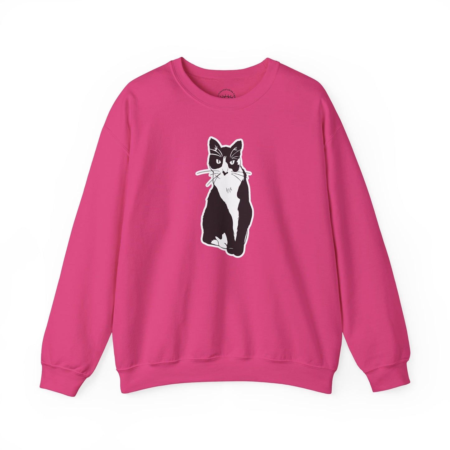 Cat Sweatshirt (Sticker Style Cat) - Cat Drawing Sweatshirt