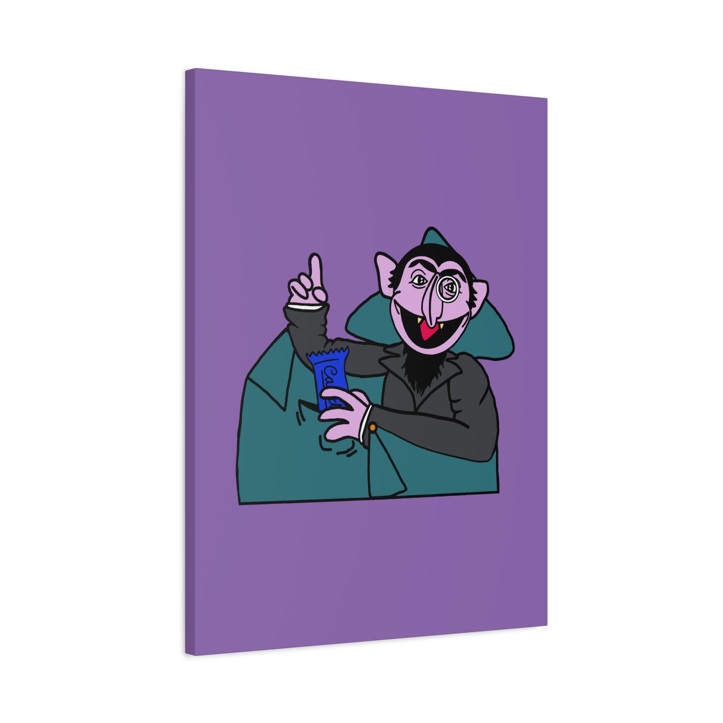 The Count Stealing Candy Canvas Print Light Purple - Sesame Street The Count Canvas Art
