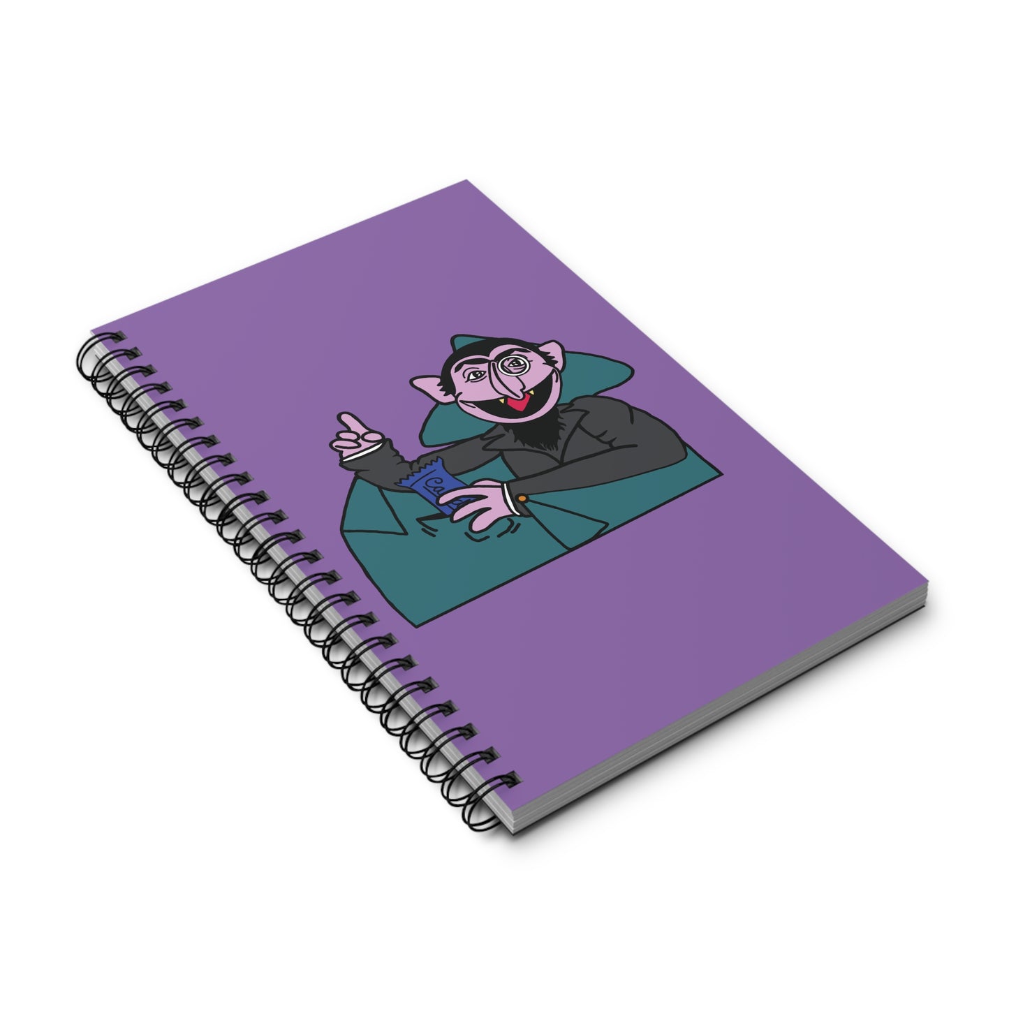 The Count Stealing Candy Notebook Light Purple - Sesame Street The Count Parody Spiral Notebook