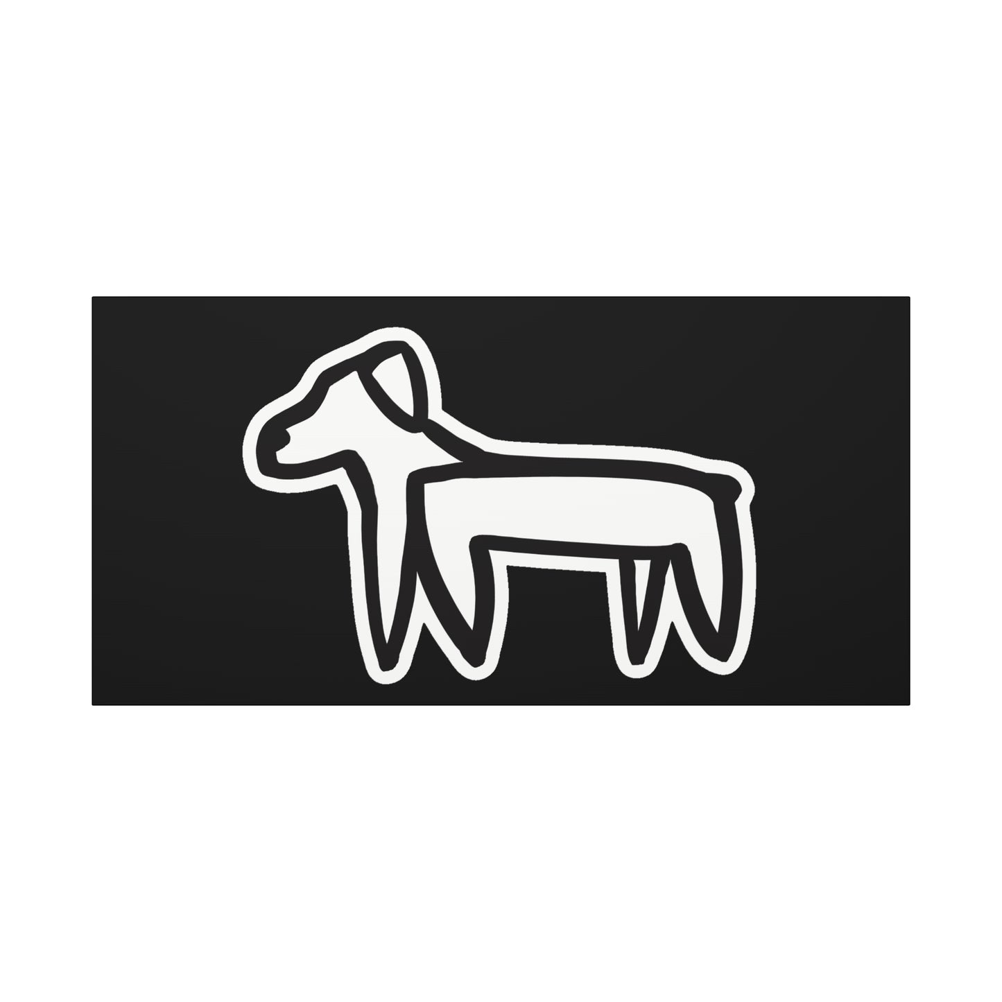 Dog Canvas Print on Black (Sticker Style Dog) - Dog Art Print