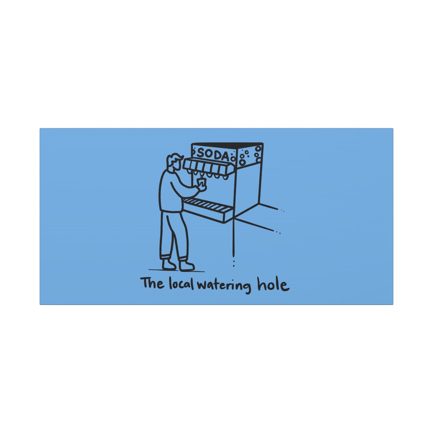 Local Watering Hole Canvas Print - Blue