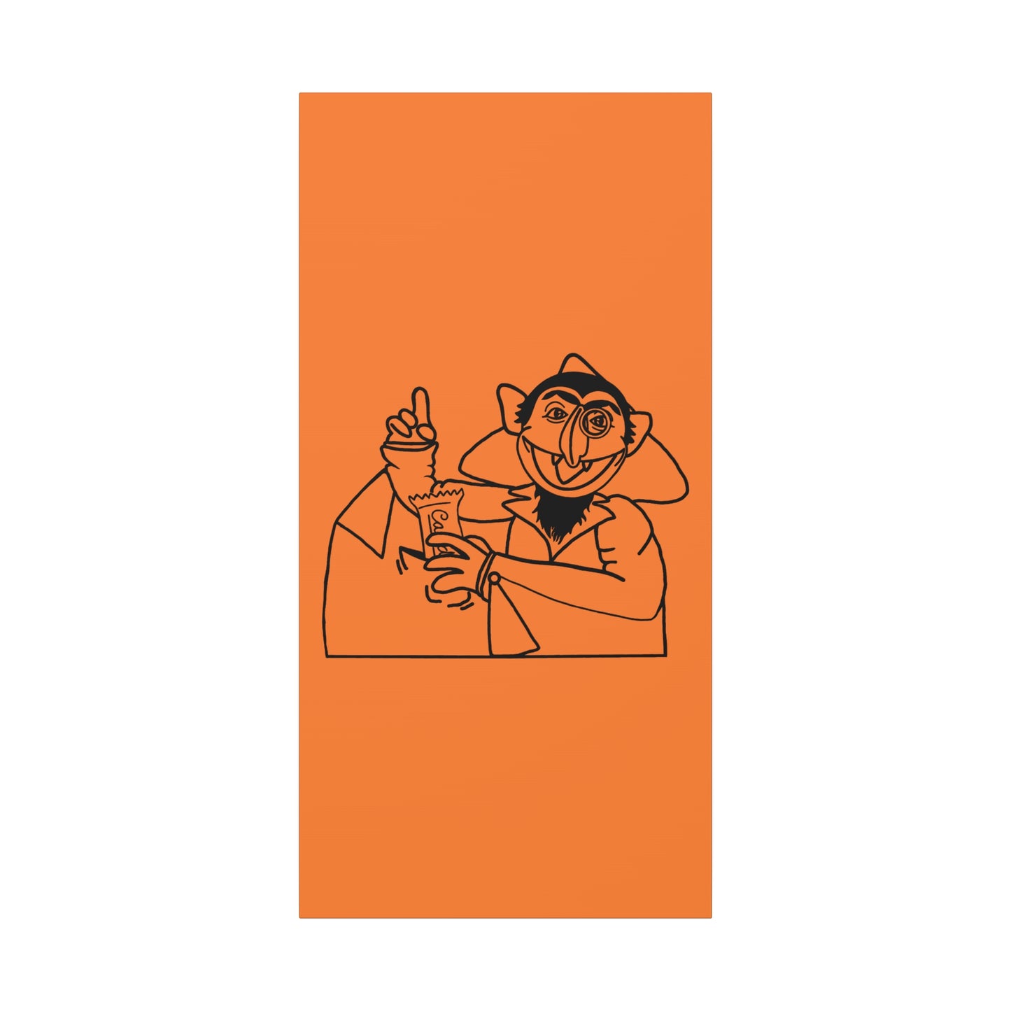 The Count Stealing Candy Outline Canvas Print Light Orange - Sesame Street The Count Parody Art