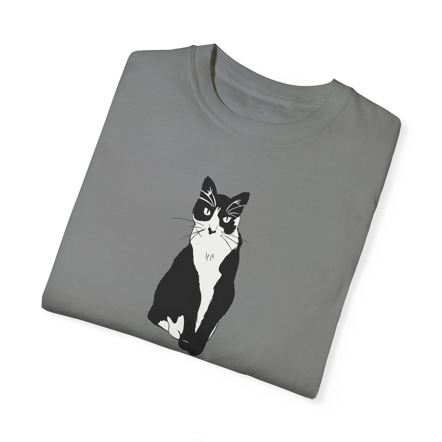 Cat Tee (B&W Style Cat) - Cat Drawing Shirt