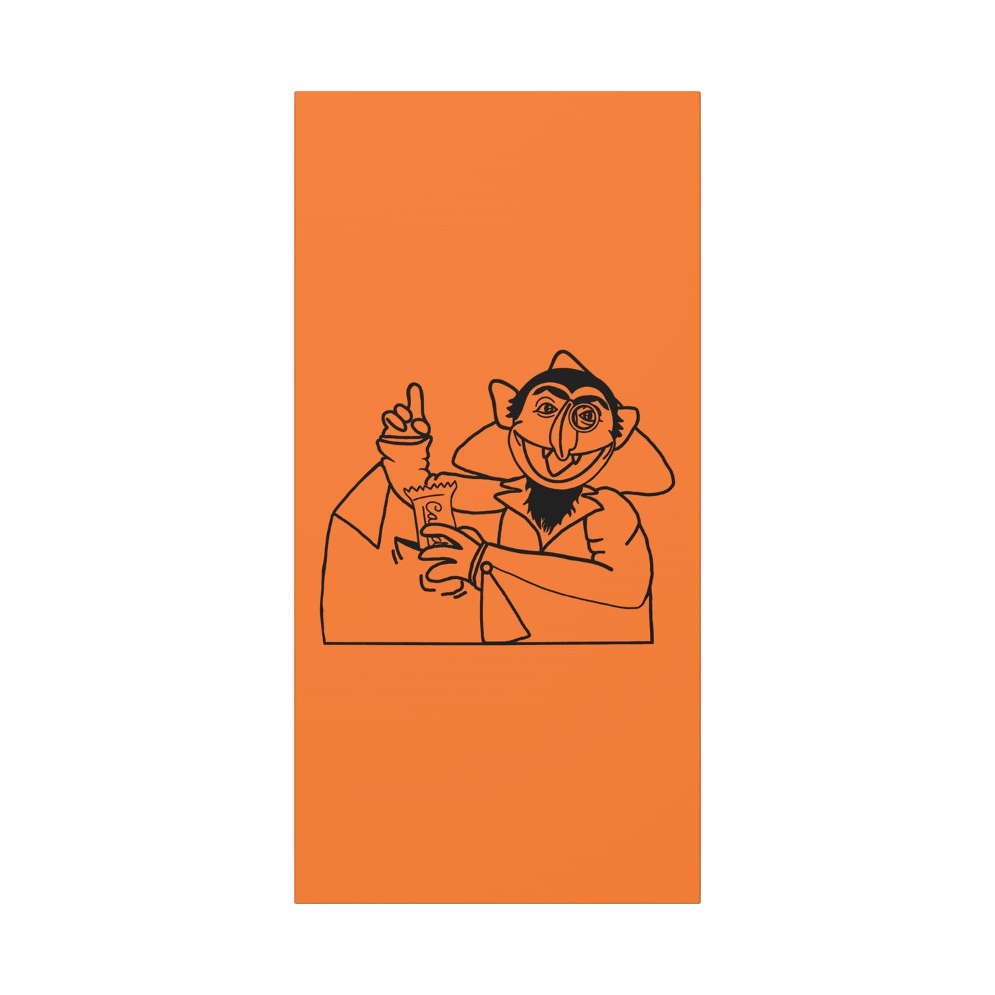 The Count Stealing Candy Outline Canvas Print Light Orange - Sesame Street The Count Parody Art
