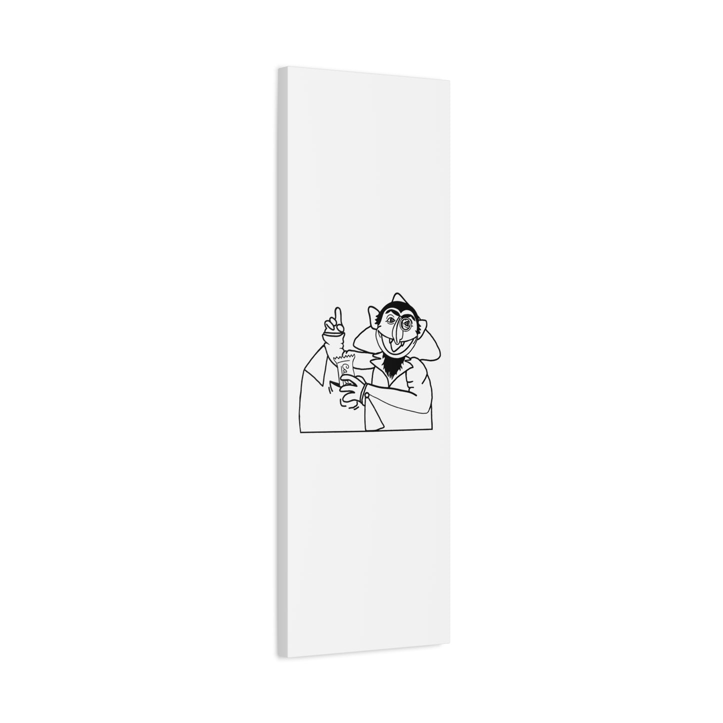 The Count Stealing Candy Outline Canvas Print White - Sesame Street The Count Parody Art