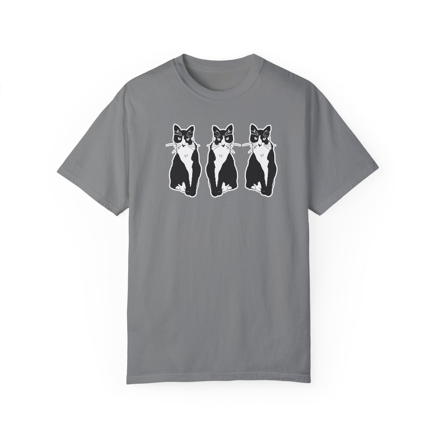 Cat x3 Tee (Sticker Style Cat) - Cat Drawing Shirt