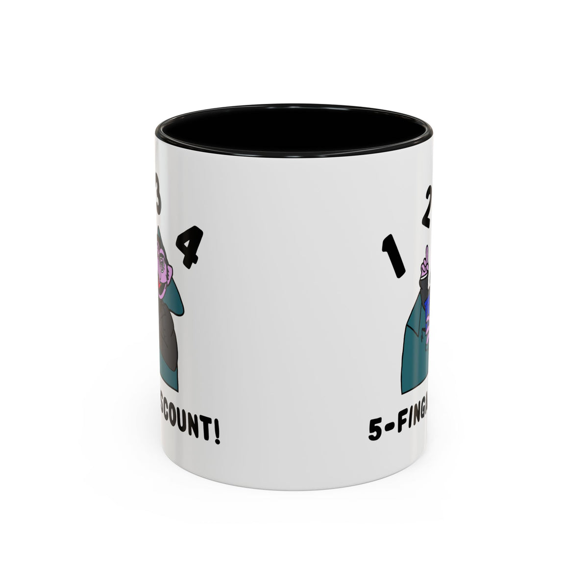 Five Finger Discount Accent Coffee Mug - Sesame Street The Count Parody Coffee Mug