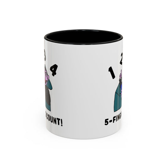 Five Finger Discount Accent Coffee Mug - Sesame Street The Count Parody Coffee Mug