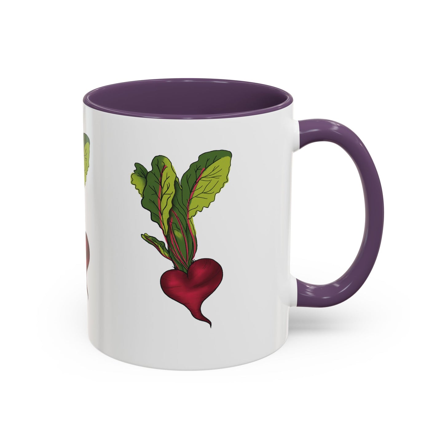 Triple Heart Beet Accent Mug