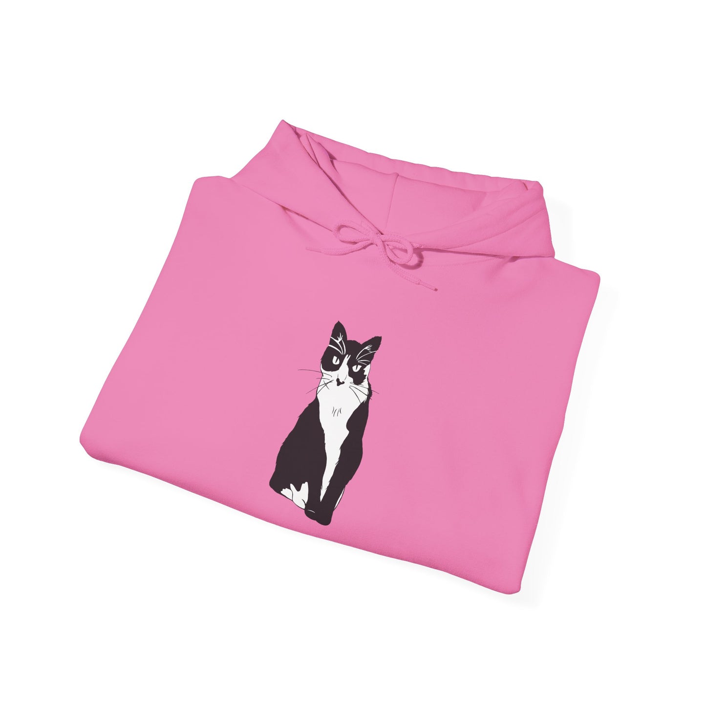 Cat Hoodie (B&W Style Cat) - Cat Hooded Sweatshirt
