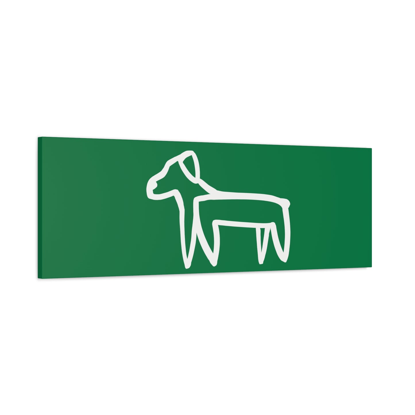 Dog Canvas Print on Green (Transparent Style White Dog) - Dog Art Print