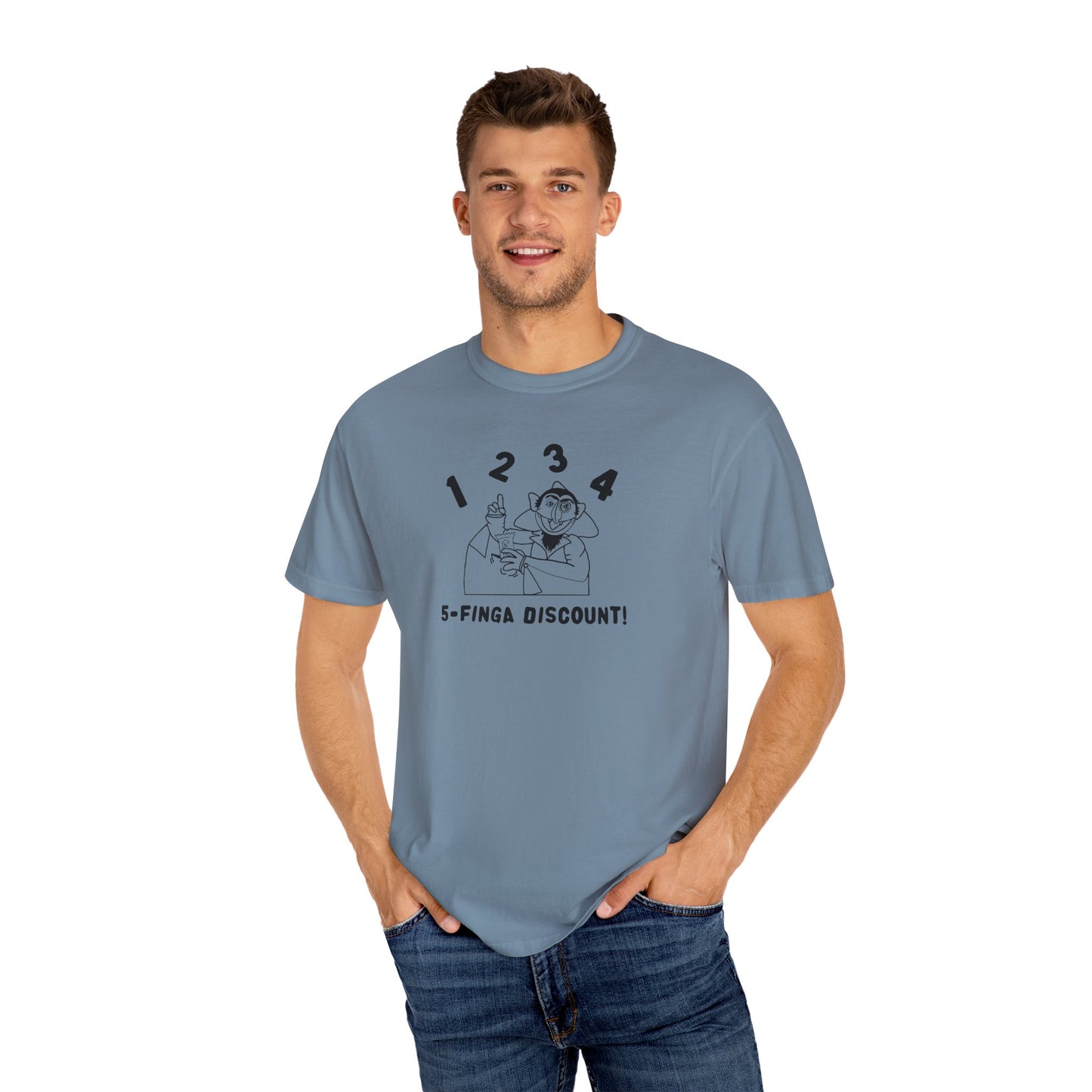 Five Finger Discount Outline Tee - Sesame Street The Count Parody Shirt