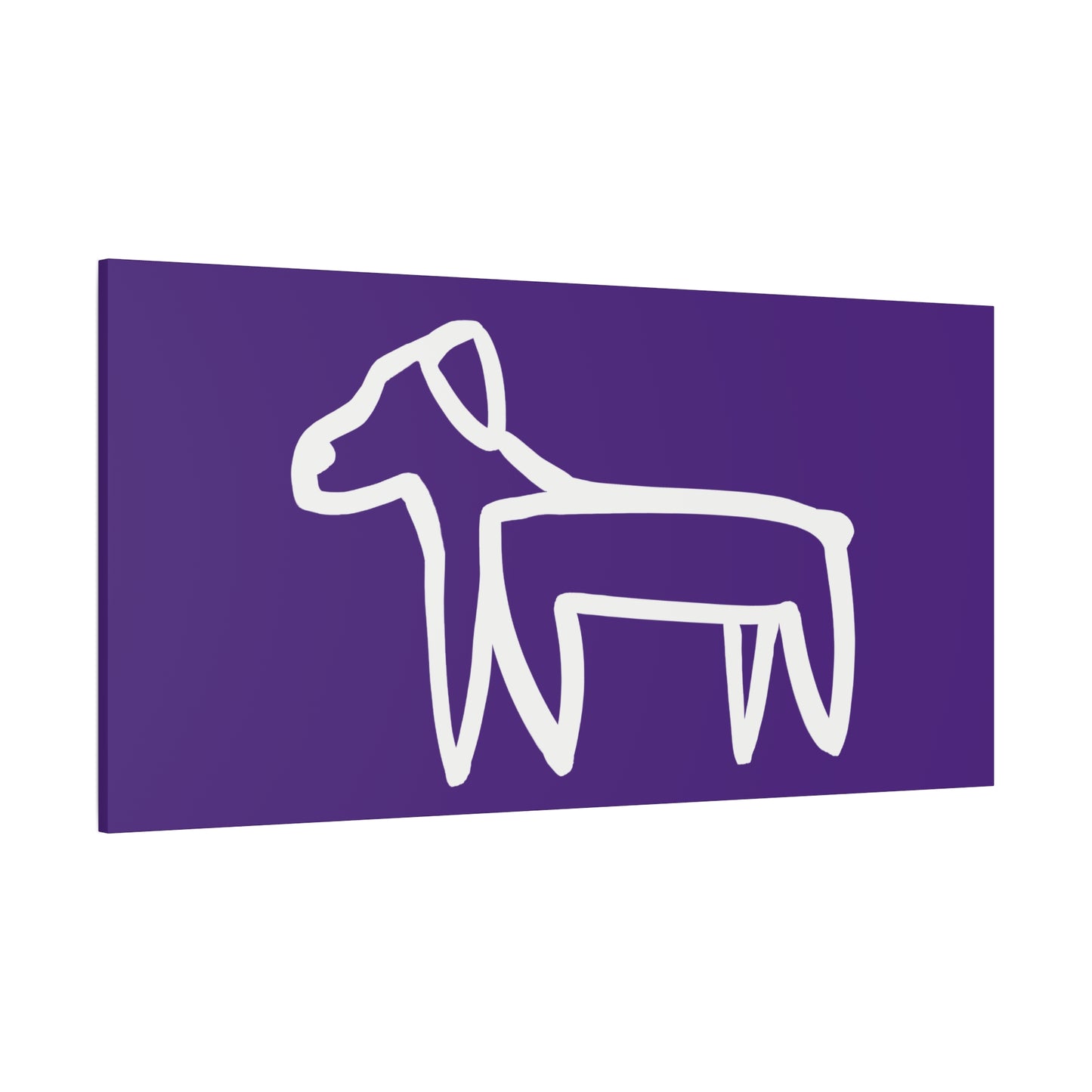 Dog Canvas Print on Purple (Transparent Style White Dog) - Dog Art Print