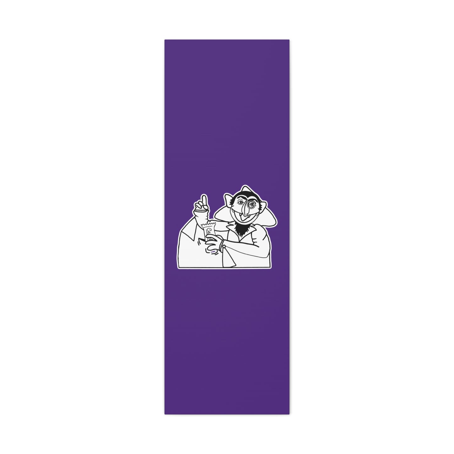 The Count Stealing Candy Outline Canvas Print Purple - Sesame Street The Count Parody Art