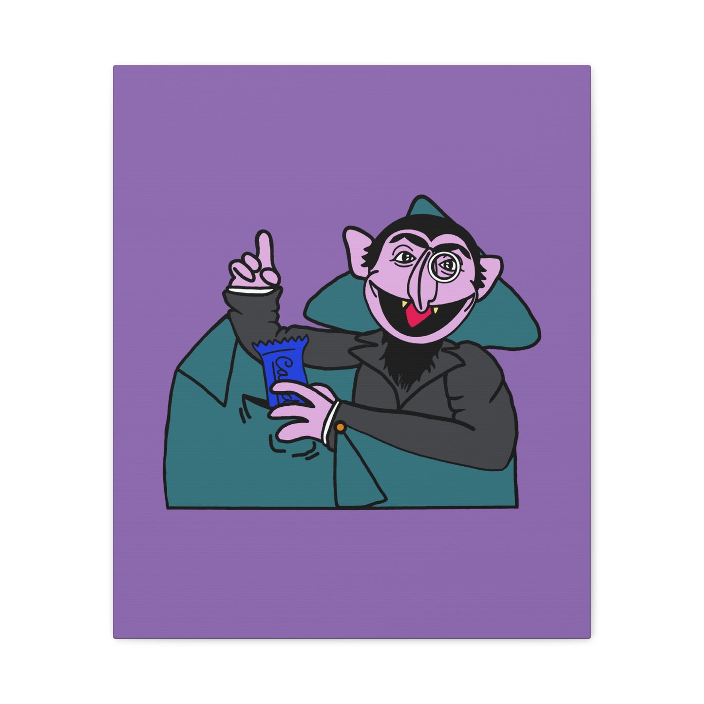 The Count Stealing Candy Canvas Print Light Purple - Sesame Street The Count Canvas Art