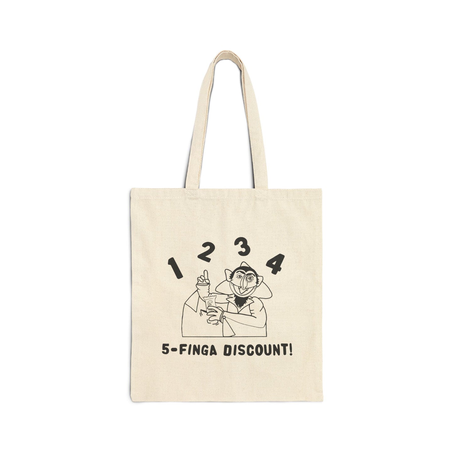 Five Finger Discount Outline Tote Bag - Sesame Street The Count Parody Bag