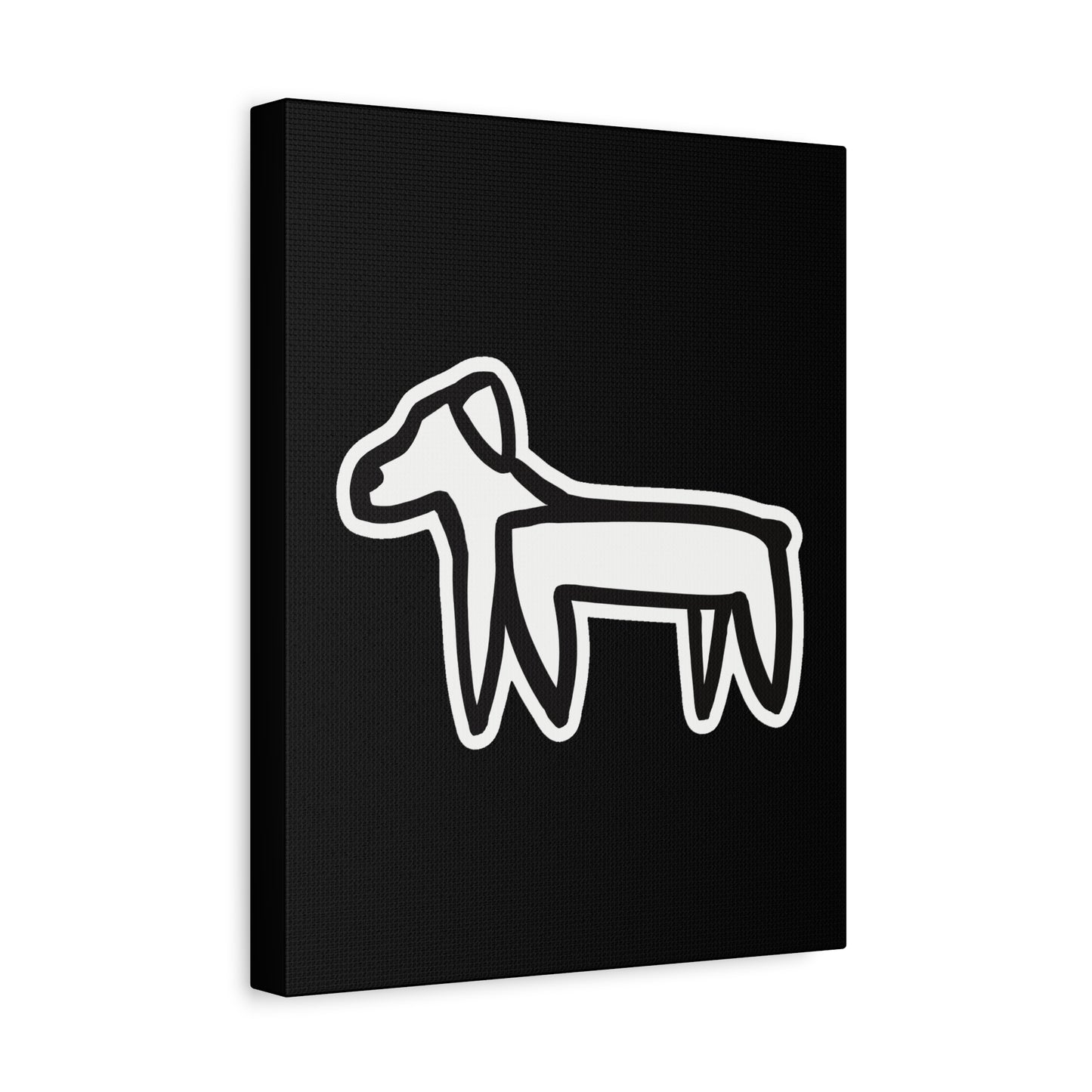 Dog Canvas Print on Black (Sticker Style Dog) - Dog Art Print