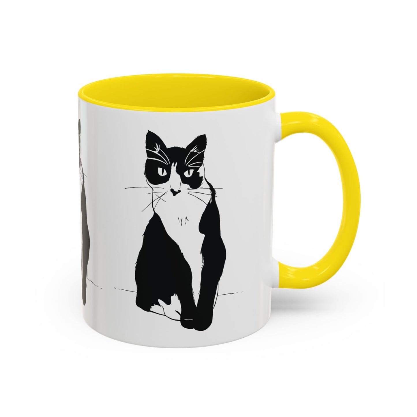 Three Cats Accent Mug (Transparent Style Cat) - Three Cats Edition Cat Mug