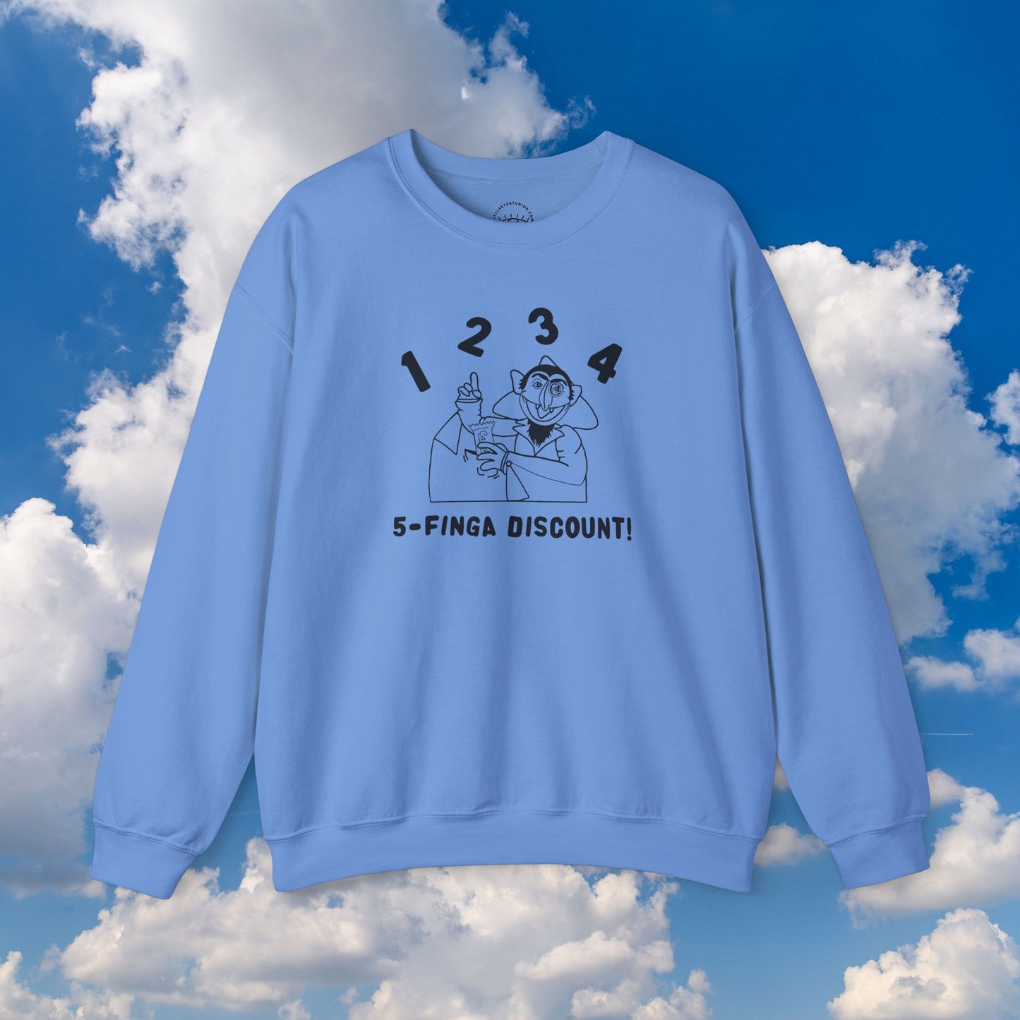 Five Finger Discount Outline Sweatshirt - Sesame Street The Count Parody Sweatshirt